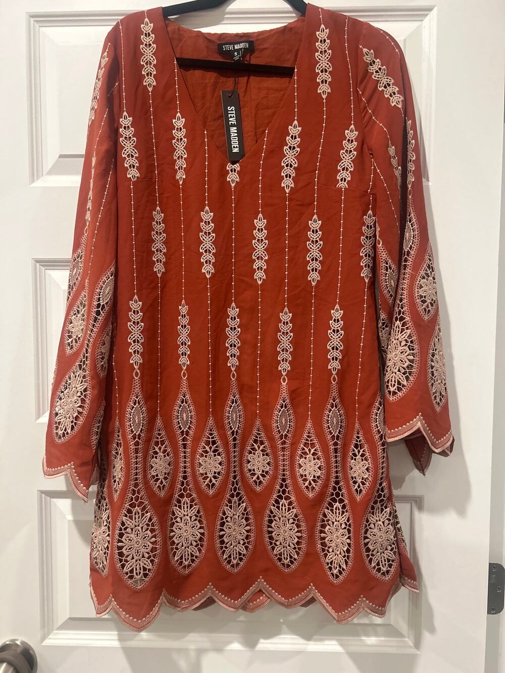 NWT Steve Madden Dress Rust and cream eyelet size small MSRP 98